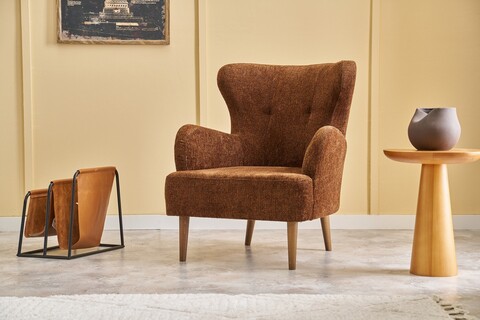 Fotoliu, Atelier del Sofa, 825BLC2370, Lemn de carpen, Maro / Cupru