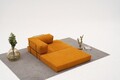 Canapea 2 locuri, Atelier del Sofa, 825BLC5216, Tesatura Chenille, Portocaliu