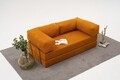 Canapea 3 locuri, Atelier del Sofa, 825BLC5222, Tesatura Chenille, Portocaliu