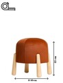 Taburet, Atelier del Sofa, 370CTF1102, Lemn de fag, Portocaliu / Natural