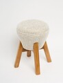 Taburet, Atelier del Sofa, 370CTF1107, Lemn de fag, Crema/Nuca