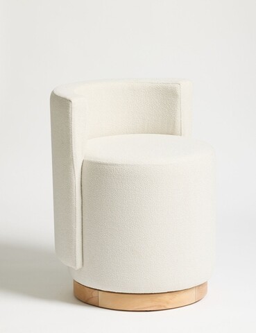 Taburet, Atelier del Sofa, 370CTF1106, Lemn de fag, Crem