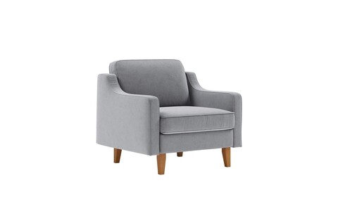 Fotoliu, Atelier del Sofa, 918CMF1109, Otel, Gri ceață / Nuc