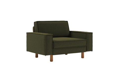 Fotoliu, Atelier del Sofa, 918CMF1204, Otel, Verde ulei / Nuc