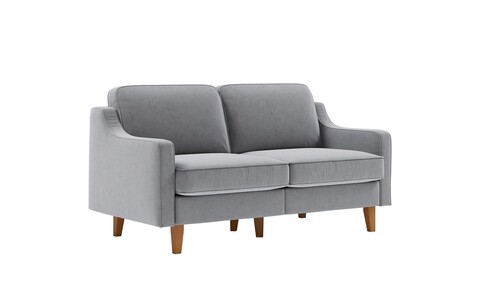 Canapea 2 locuri, Atelier del Sofa, 918CMF1141, Otel, Gri ceață / Nuc