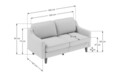 Canapea 2 locuri, Atelier del Sofa, 918CMF1147, Otel, Floarea-soarelui / Nuc