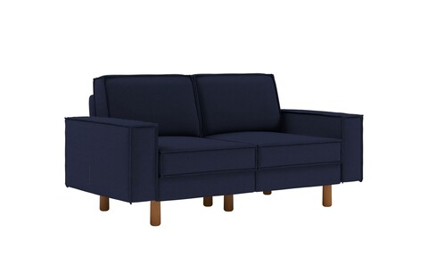 Canapea 2 locuri, Atelier del Sofa, 918CMF1228, Otel, Albastru noapte / Nuc