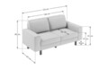 Canapea 2 locuri, Atelier del Sofa, 918CMF1215, Otel, Nisip / Nuc
