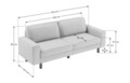 Canapea 3 locuri, Atelier del Sofa, 918CMF1241, Otel, Obsidian / Nuc