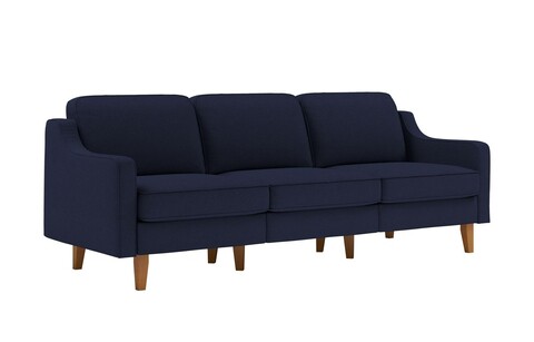 Canapea 3 locuri, Atelier del Sofa, 918CMF1180, Otel, Albastru noapte / Nuc