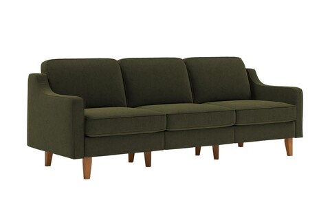 Canapea 3 locuri, Atelier del Sofa, 918CMF1172, Otel, Verde ulei / Nuc