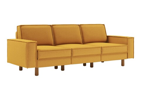 Canapea 3 locuri, Atelier del Sofa, 918CMF1248, Otel, Muștar / Nucă