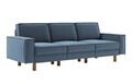 Canapea 3 locuri, Atelier del Sofa, 918CMF1254, Otel, Albastru oceanic / Nuc