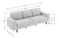 Canapea 3 locuri, Atelier del Sofa, 918CMF1254, Otel, Albastru oceanic / Nuc