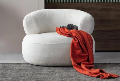 Fotoliu, Atelier del Sofa, 752EST1719, Lemn de carpen;PAL, Alb