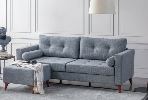 Canapea 3 locuri, Atelier del Sofa, 752EST1106, Lemn de carpen;PAL, Gri