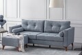 Canapea 3 locuri, Atelier del Sofa, 752EST1106, Lemn de carpen;PAL, Gri