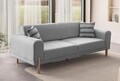 Canapea extensibila 3 locuri, Atelier del Sofa, 752EST1127, Lemn de carpen;PAL, Gri