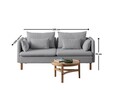Canapea 3 locuri, Atelier del Sofa, 752EST1102, Lemn de carpen;PAL, Gri