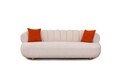 Canapea 3 locuri, Atelier del Sofa, 752EST1107, Lemn de carpen;PAL, Alb