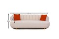 Canapea 3 locuri, Atelier del Sofa, 752EST1107, Lemn de carpen;PAL, Alb