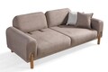 Canapea extensibila 3 locuri, Atelier del Sofa, 752EST1122, Lemn de carpen;PAL, Maro