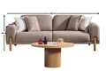 Canapea extensibila 3 locuri, Atelier del Sofa, 752EST1122, Lemn de carpen;PAL, Maro