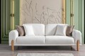 Canapea extensibila 3 locuri, Atelier del Sofa, 752EST1123, Lemn de carpen;PAL, Crem