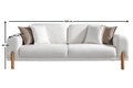 Canapea extensibila 3 locuri, Atelier del Sofa, 752EST1123, Lemn de carpen;PAL, Crem