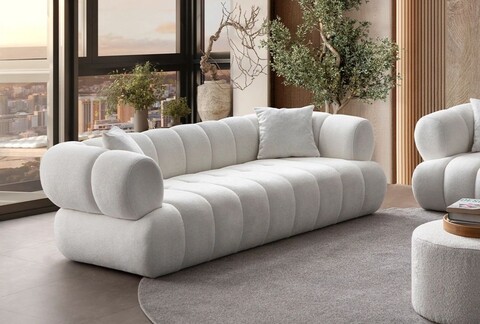 Canapea 3 locuri, Atelier del Sofa, 752EST1108, Lemn de carpen;PAL, Alb