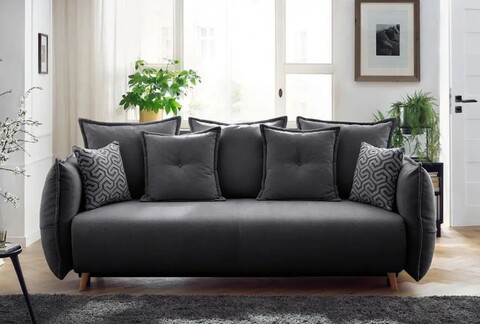 Canapea extensibila 3 locuri, Atelier del Sofa, 752EST1109, Lemn de carpen;PAL, Antracit