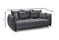 Canapea extensibila 3 locuri, Atelier del Sofa, 752EST1109, Lemn de carpen;PAL, Antracit