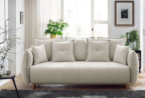 Canapea extensibila 3 locuri, Atelier del Sofa, 752EST1111, Lemn de carpen;PAL, Crem