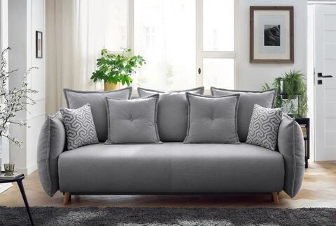 Canapea extensibila 3 locuri, Atelier del Sofa, 752EST1110, Lemn de carpen;PAL, Gri