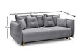 Canapea extensibila 3 locuri, Atelier del Sofa, 752EST1110, Lemn de carpen;PAL, Gri