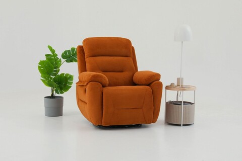 Fotoliu cu recliner, Atelier del Sofa, 752EST1507, Lemn de carpen;PAL, Caramiziu