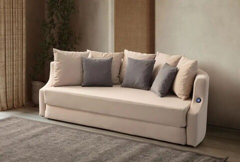 Canapea extensibila 3 locuri, Atelier del Sofa, 752EST1125, Lemn de carpen;PAL, Crem