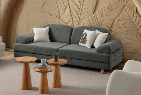 Canapea extensibila 3 locuri, Atelier del Sofa, 752EST1119, Lemn de carpen;PAL, Antracit