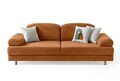 Canapea extensibila 3 locuri, Atelier del Sofa, 752EST1121, Lemn de carpen;PAL, Caramiziu