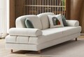 Canapea extensibila 3 locuri, Atelier del Sofa, 752EST1120, Lemn de carpen;PAL, Alb