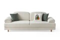 Canapea extensibila 3 locuri, Atelier del Sofa, 752EST1120, Lemn de carpen;PAL, Alb