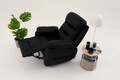 Fotoliu cu recliner, Atelier del Sofa, 752EST1506, Lemn de carpen;PAL, Negru