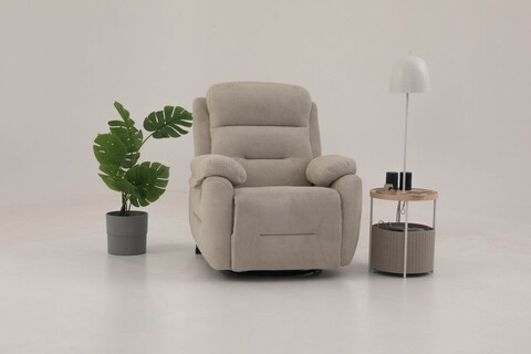 Fotoliu cu recliner, Atelier del Sofa, 752EST1505, Lemn de carpen;PAL, Crem