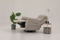 Fotoliu cu recliner, Atelier del Sofa, 752EST1505, Lemn de carpen;PAL, Crem