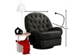 Fotoliu cu recliner, Atelier del Sofa, 752EST1512, Lemn de carpen;PAL, Negru