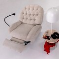 Fotoliu cu recliner, Atelier del Sofa, 752EST1511, Lemn de carpen;PAL, Crem