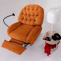 Fotoliu cu recliner, Atelier del Sofa, 752EST1510, Lemn de carpen;PAL, Caramiziu