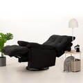 Fotoliu cu recliner, Atelier del Sofa, 752EST1515, Lemn de carpen;PAL, Negru