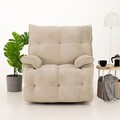 Fotoliu cu recliner, Atelier del Sofa, 752EST1514, Lemn de carpen;PAL, Crem