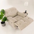 Fotoliu cu recliner, Atelier del Sofa, 752EST1514, Lemn de carpen;PAL, Crem